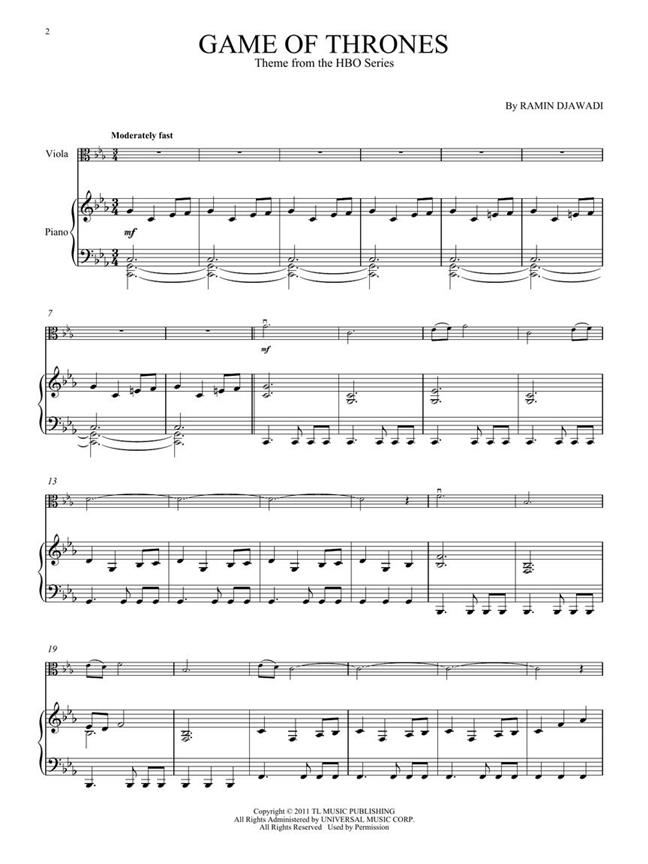 Game of Thrones for Viola and Piano